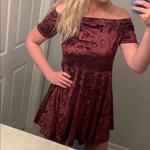 Velvet maroon party dress